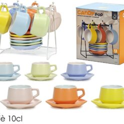 TAZZINE CAFFE' CONF. 6 PZ. C/PIATT. CL.10 CANDY POP