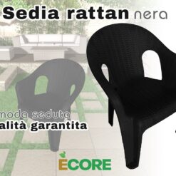 POLTRONA RATTAN COLORE NERO