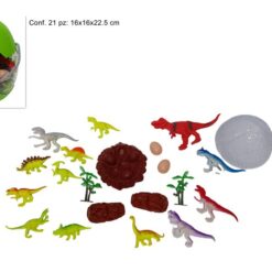 UOVO CONTENITORE CON DINOSAURI SET 21 PZ.