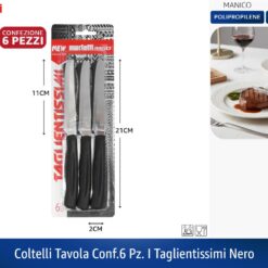 COLTELLI TAVOLA CONF.6 PZ. I TAGLIENTISSIMI NERO