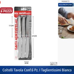 COLTELLI TAVOLA CONF.6 PZ. I TAGLIENTISSIMI BIANCO