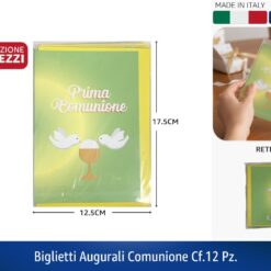 BIGLIETTI AUGURALI COMUNIONE CF. 12 PZ.