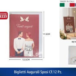 BIGLIETTI AUGURALI SPOSI CF. 12 PZ.