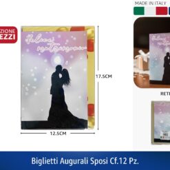 BIGLIETTI AUGURALI SPOSI CF. 12 PZ.
