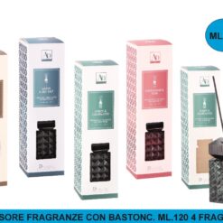 DIFFUSORE FRAGRANZE CON BASTONC. ML.120 4 FRAGRANZE