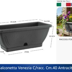 BALCONETTA VENEZIA C/RACC. CM.40 ANTRACITE