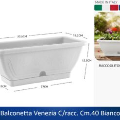 BALCONETTA VENEZIA C/RACC. CM.40 BIANCO