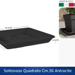 SOTTOVASO QUADRATO CM.36 ANTRACITE