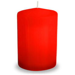 Sicignano | Candela Moccolo Colorata Ø8x15h Cilindrica a Colonna per Decorazione, Cera Colore Rosso, Durata 85 ore, Inodore, Made in Italy - Candele dell'Avvento