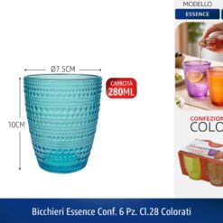 BICCHIERI ESSENCE CONF. 6 PZ. CL.28 COLORATI