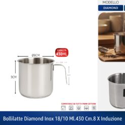 BOLLILATTE DIAMOND INOX 18/10 ML.430 CM.8 X INDUZIONE