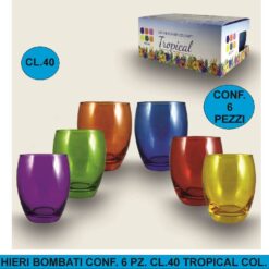 BICCHIERI BOMBATI CONF. 6 PZ. CL.40 TROPICAL COL. ASS.