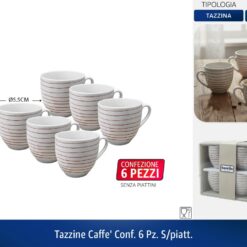 TAZZINE CAFFE' CONF. 6 PZ. S/PIATT.