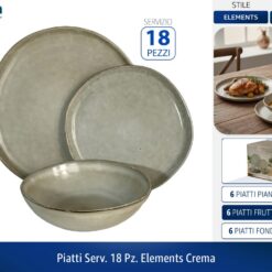 PIATTI SERV. 18 PZ. ELEMENTS CREMA