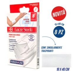 GARZA COTONE COMPRESSE CM.18X40 SET 8 PZ. FARMALINE