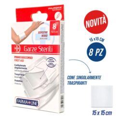 GARZA COTONE COMPRESSE CM.15X15 SET 8 PZ. FARMALINE