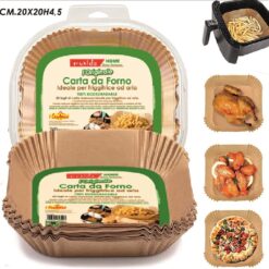 CARTA FORNO CM.20X20X4,5h SET 50 PZ. X FRIGGITRICE AD ARIA