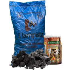 Sicignano | Carbone di Legna Ecologico 10 kg con Accendifuoco Magnum 75 Pezzi - Combustibile Naturale per Barbecue Grigliate - Facile Accensione Senza Fumi Non Tossico - Ideale per Cottura Sostenibile