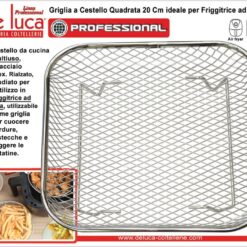 GRIGLIA A CESTELLO QUADRATA CM.20 INOX