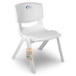 Sicignano | Set 6 Pezzi Sedia per Bambini in Plastica Bianco Impilabile, 34x32x48h cm, Portata 60 kg, Impermeabile per Interni ed Esterni | Asilo Sale Attesa e Scuole Materne