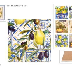 SOTTOPENTOLA BASE SUGHERO QUADRATO CM.15 DEC. LIMONI