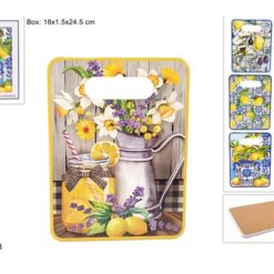 TAGLIERE BASE SUGHERO CM.18X24 DEC. LIMONI