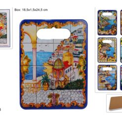 TAGLIERE BASE SUGHERO CM.18X24 DEC. PAESAGGIO