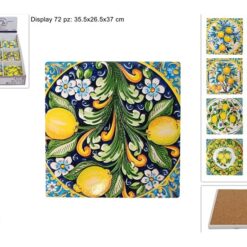 MATTONELLA BASE SUGHERO CM.11X11 DEC. LIMONI 8 ASS.