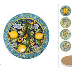 SOTTOPENTOLA TONDO BASE SUGHERO CM.16 DEC. LIMONI