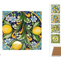 SOTTOPENTOLA QUADRO BASE SUGHERO CM.16X16 DEC. LIMONI