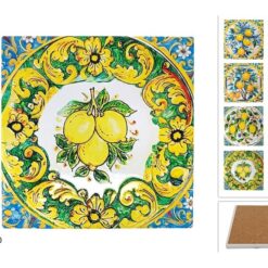 SOTTOPENTOLA QUADRO BASE SUGHERO CM.20X20 DEC. LIMONI