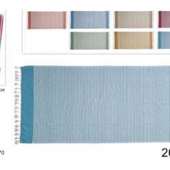 TELO MARE COTONE CM.85X170 DEC. RIGHE COLORI ASSORTITI