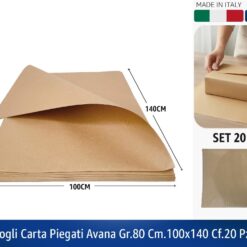 FOGLI CARTA PIEGATI AVANA GR.80 CM.100X140 CF.20 PZ.