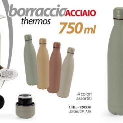 BORRACCIA TERMICA LT.0,75 ACCIAIO COL. ASS.