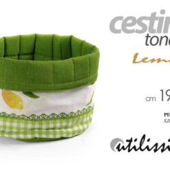 CESTINO COTONE TONDO CM.19 DEC. LIMONI