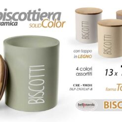BISCOTTIERA CERAMICA CM.13X17h CON TAPPO BAMBOO