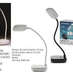 LAMPADA DA TAVOLO FLESSIBILE LED TOUCH RIC. USB 2 COLORI