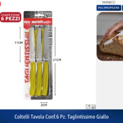 COLTELLI TAVOLA CONF.6 PZ. TAGLINTISSIMO GIALLO