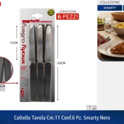 COLTELLO TAVOLA CM.11 CONF.6 PZ. SMARTY NERO