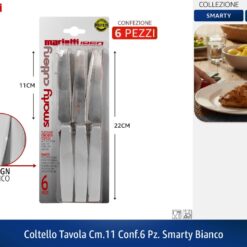 COLTELLO TAVOLA CM.11 CONF.6 PZ. SMARTY BIANCO