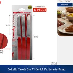 COLTELLO TAVOLA CM.11 CONF.6 PZ. SMARTY ROSSO