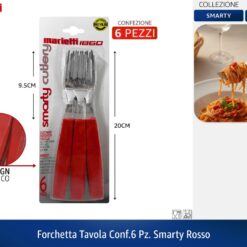 FORCHETTA TAVOLA CONF.6 PZ. SMARTY ROSSO