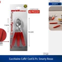 CUCCHIAINO CAFFE' CONF.6 PZ. SMARTY ROSSO