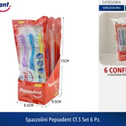 SPAZZOLINI CF.3 PZ. PEPSODENT SET 6 PZ.