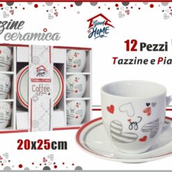 TAZZINE CAFFE' CONF. 6 PZ. C/PIATT. SHABBY