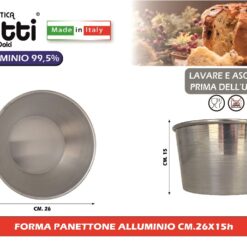 FORMA PANETTONE ALLUMINIO CM.26X15h
