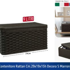 CONTENITORE RATTAN CM.29X19X15h DECORA S MARRONE