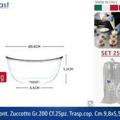 CONT. ZUCCOTTO GR.200 CF.25PZ. TRASP.COP. CM.9,8X5,5h