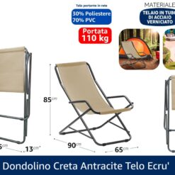 DONDOLINO CRETA ANTRACITE TELO ECRU'