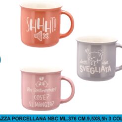 TAZZA PORCELLANA NBC ML.376 CM.9,5X8,5h 3 COLORI